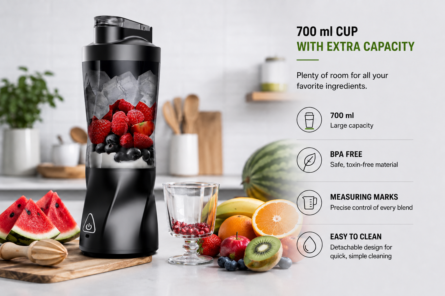 700ml jar with extra capacity